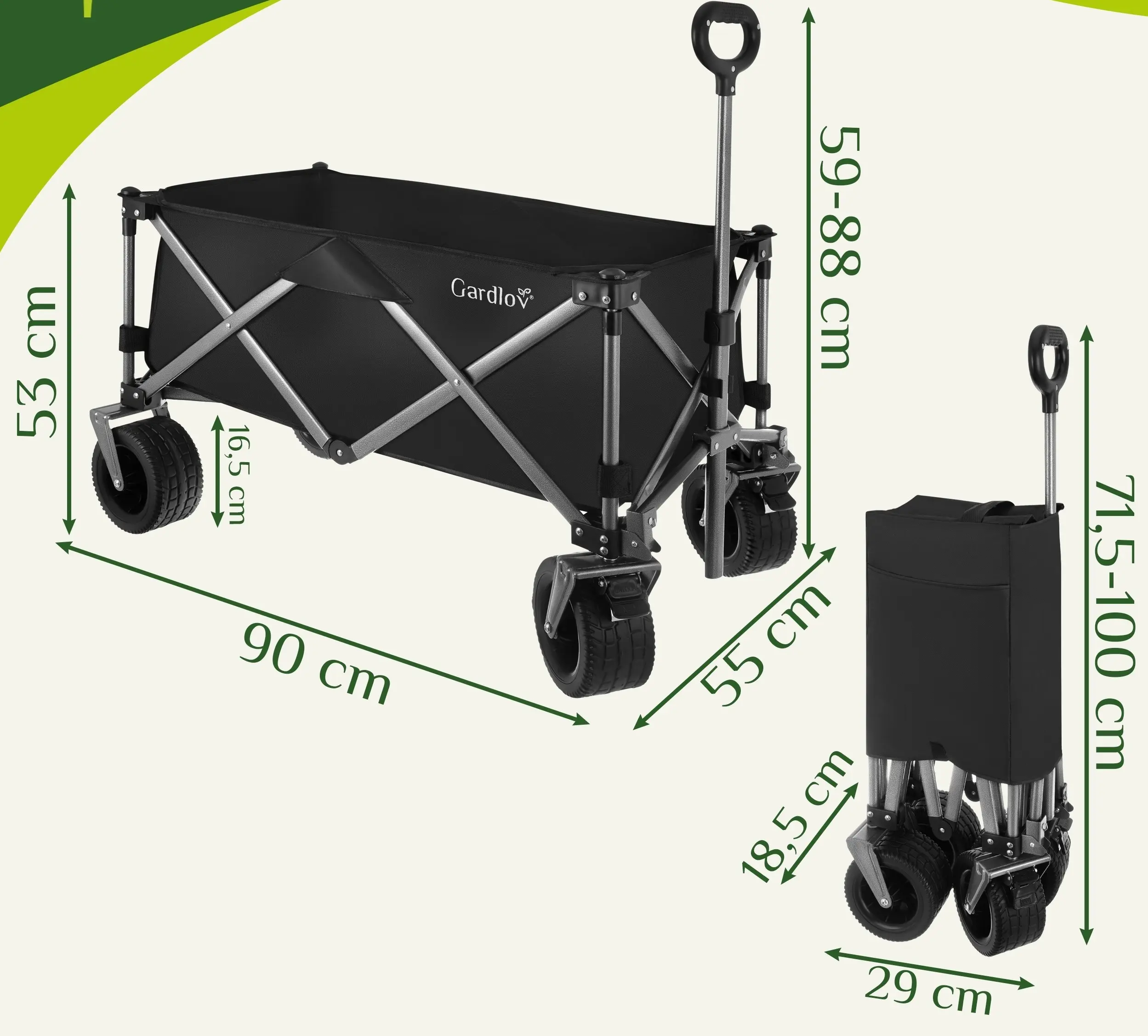 Carucior de gradina Gardlov 5900779963771 (Black) - 13