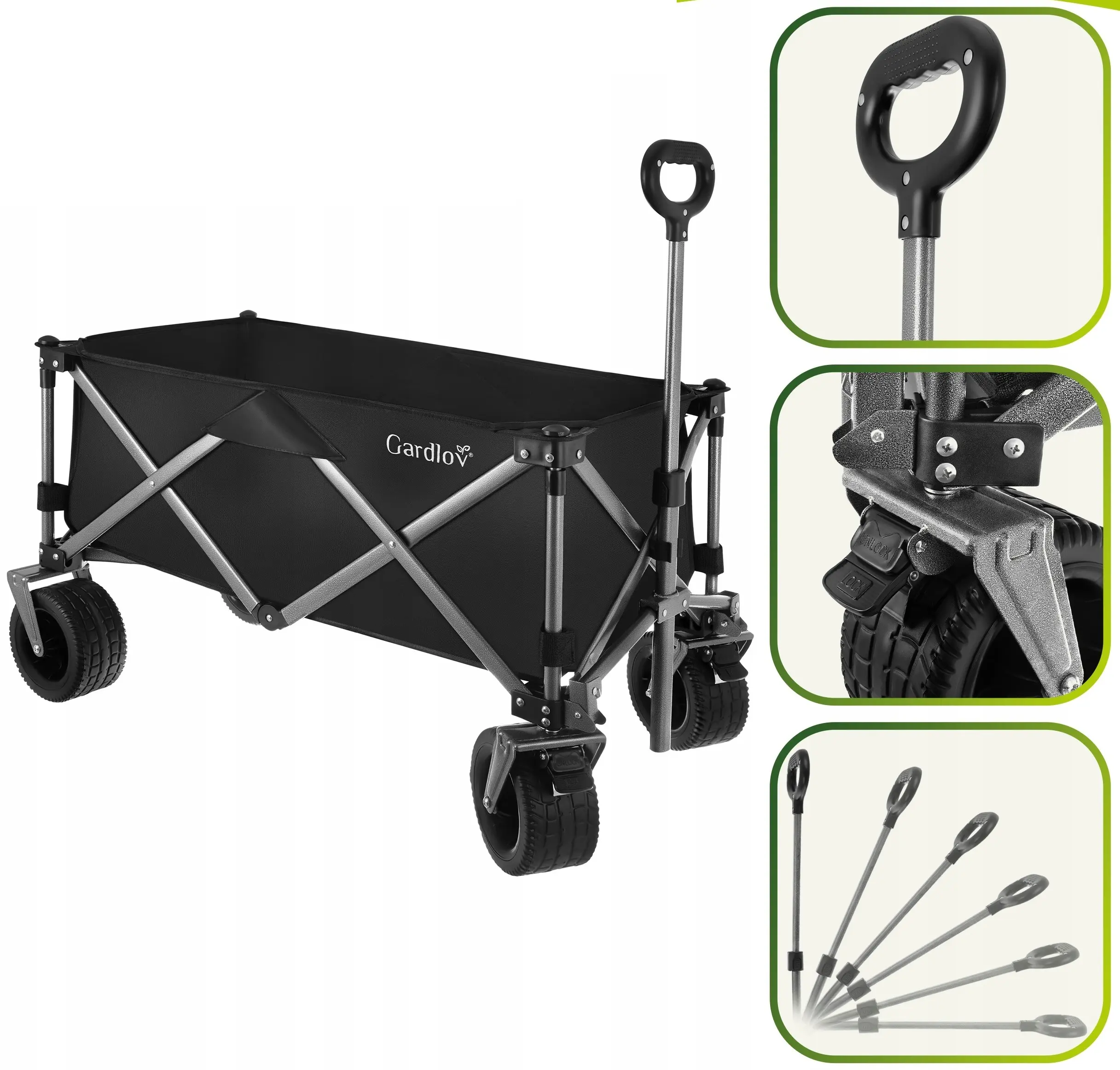 Carucior de gradina Gardlov 5900779963771 (Black) - 7