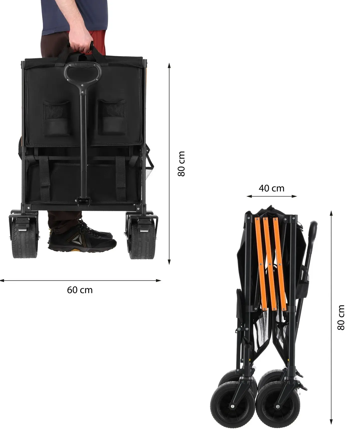 Carucior de gradina Nils Camp NC2607 XXL (Black/Orange) - 12