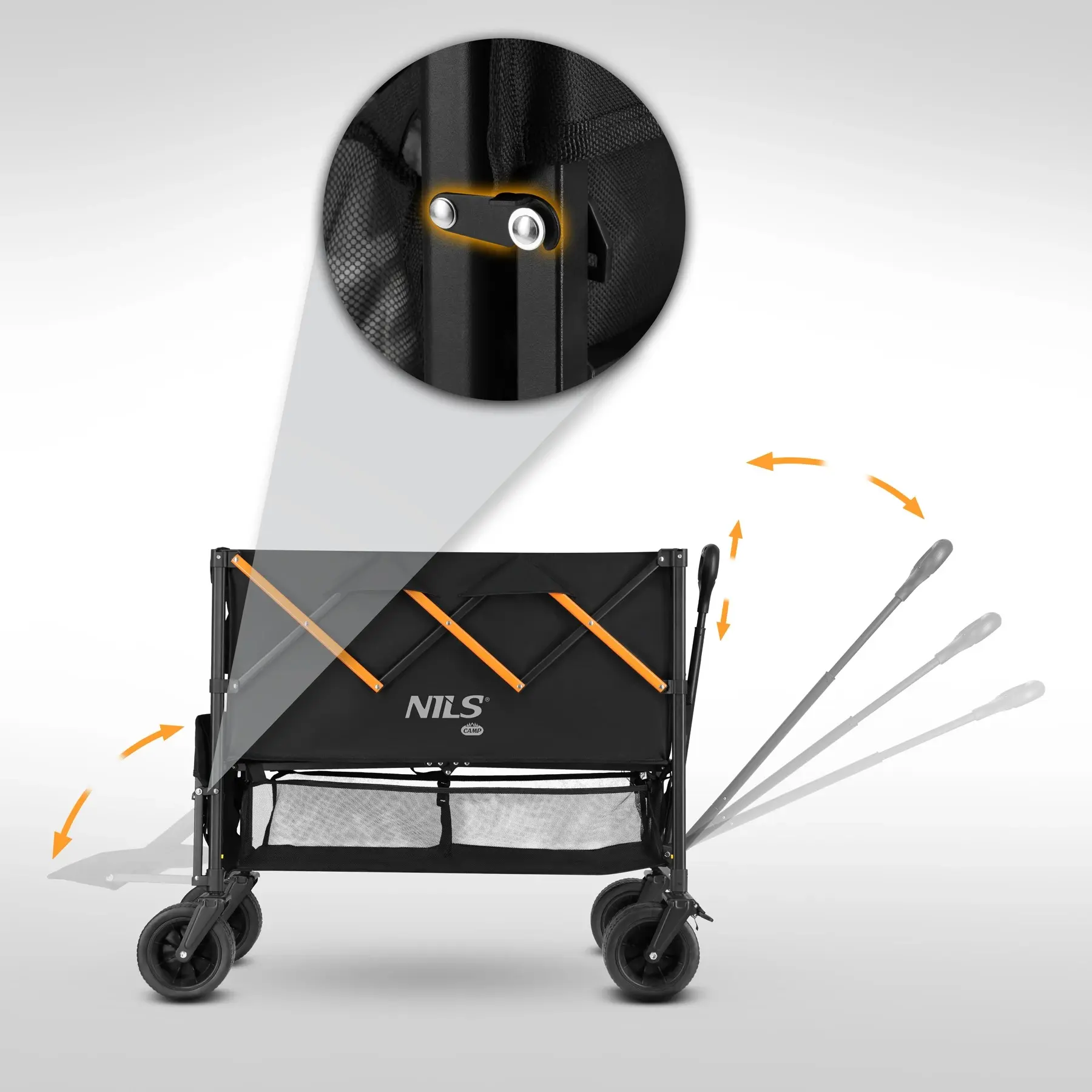 Carucior de gradina Nils Camp NC2607 XXL (Black/Orange) - 5