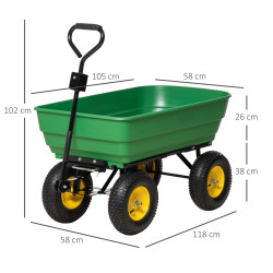 Carucior de gradina Outsunny 845-636V01 (Dark Green) Thumb