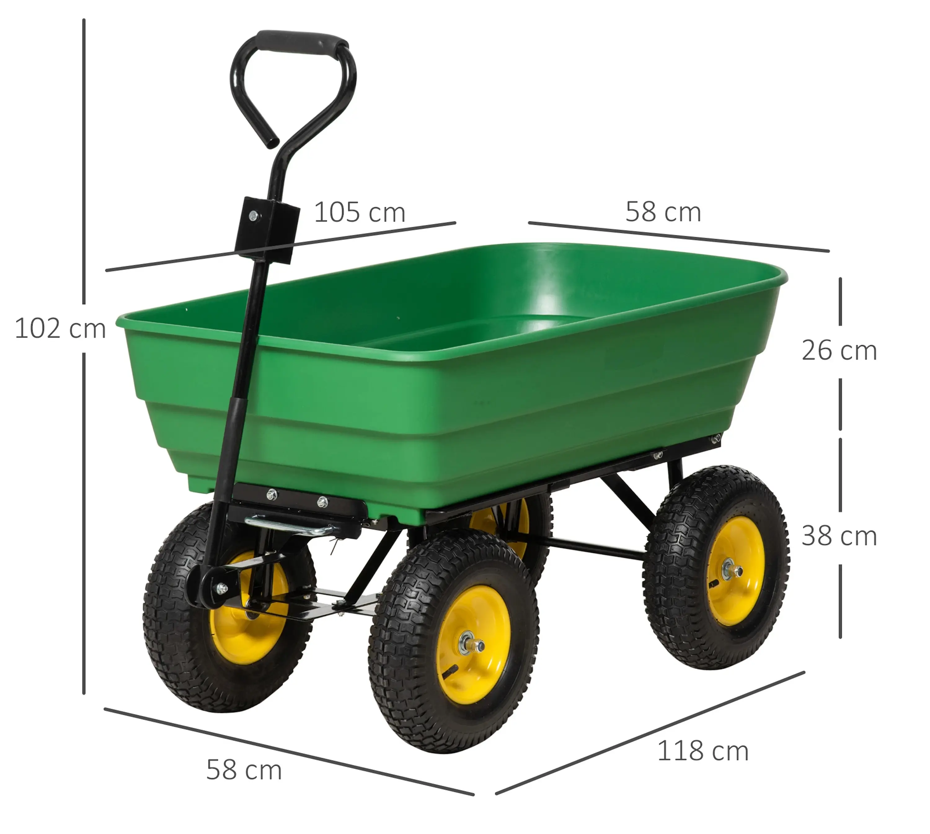 Carucior de gradina Outsunny 845-636V01 (Dark Green) - 7