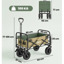 Садовая тележка Outsunny 84H-128V00KK ((Khaki/Green) Thumb