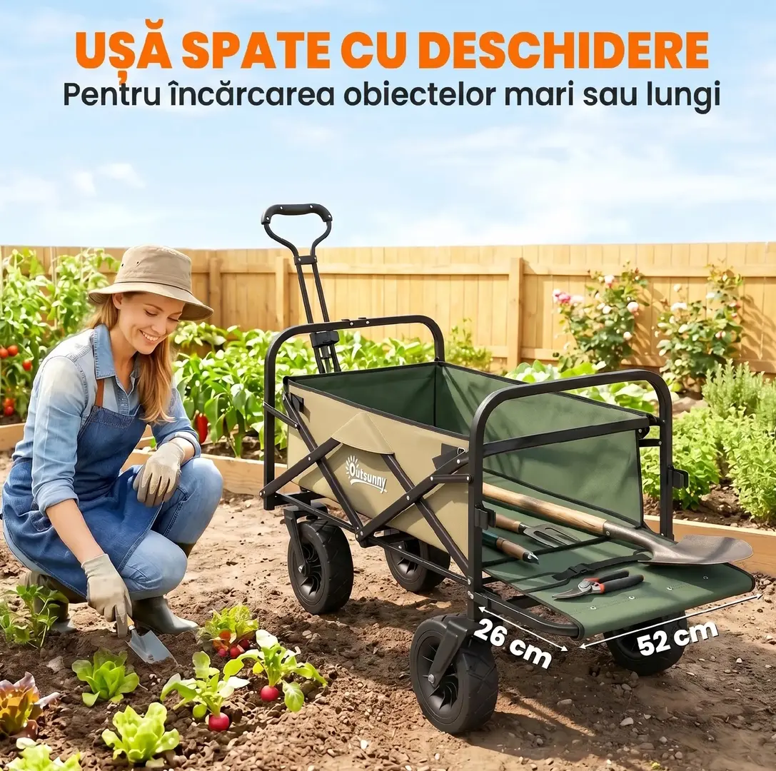 Садовая тележка Outsunny 84H-128V00KK ((Khaki/Green) - 5