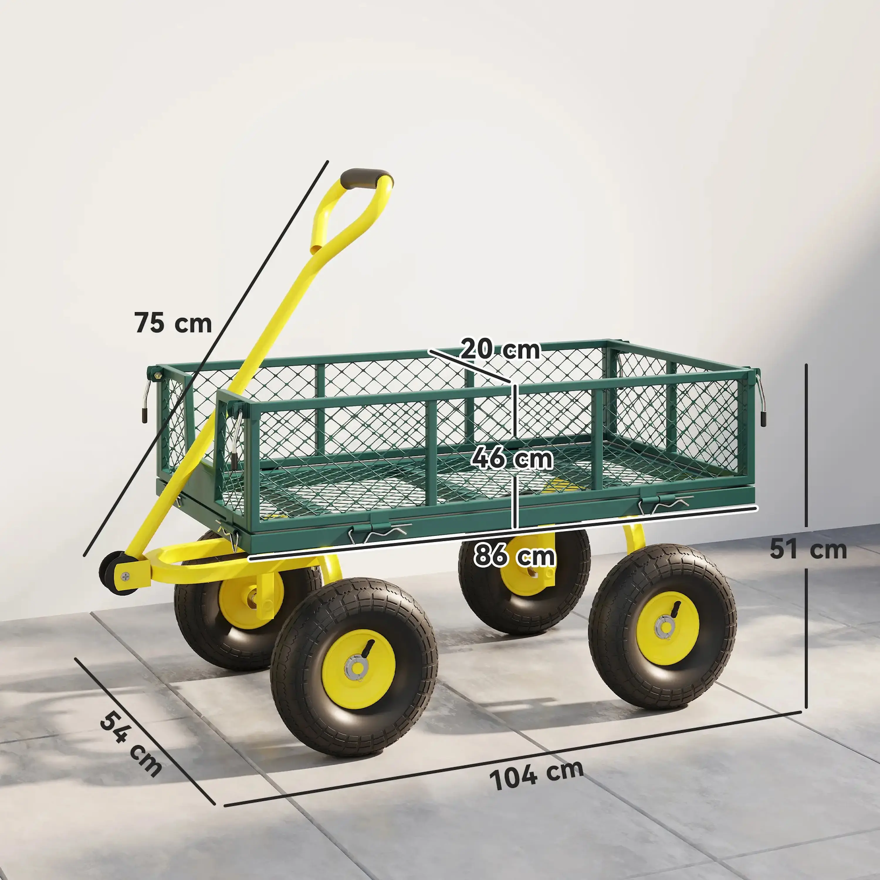 Садовая тележка Outsunny 84H-297V00GN (Green/Yellow) - 5