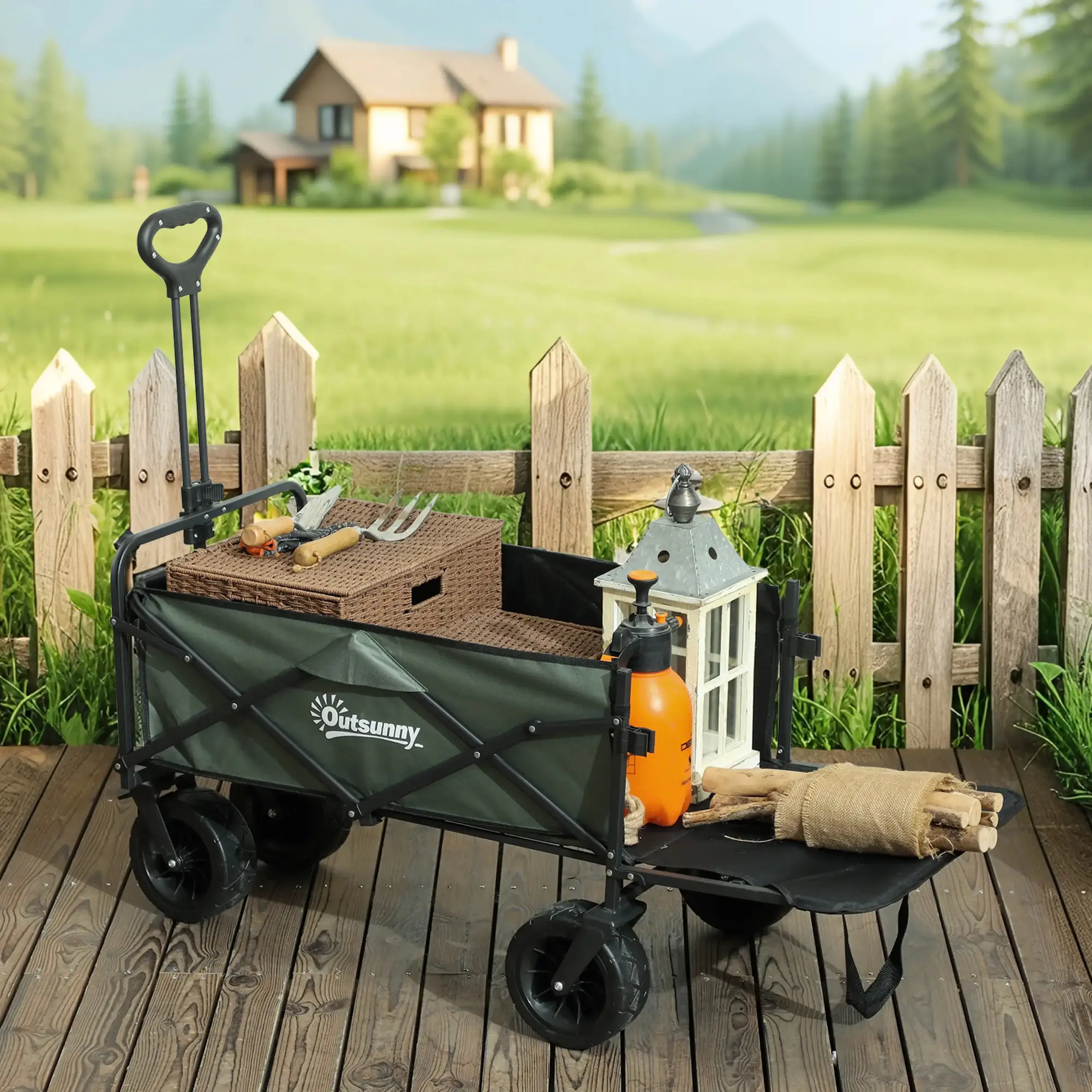Садовая тележка Outsunny 84H-342V00GN (Green) - 4