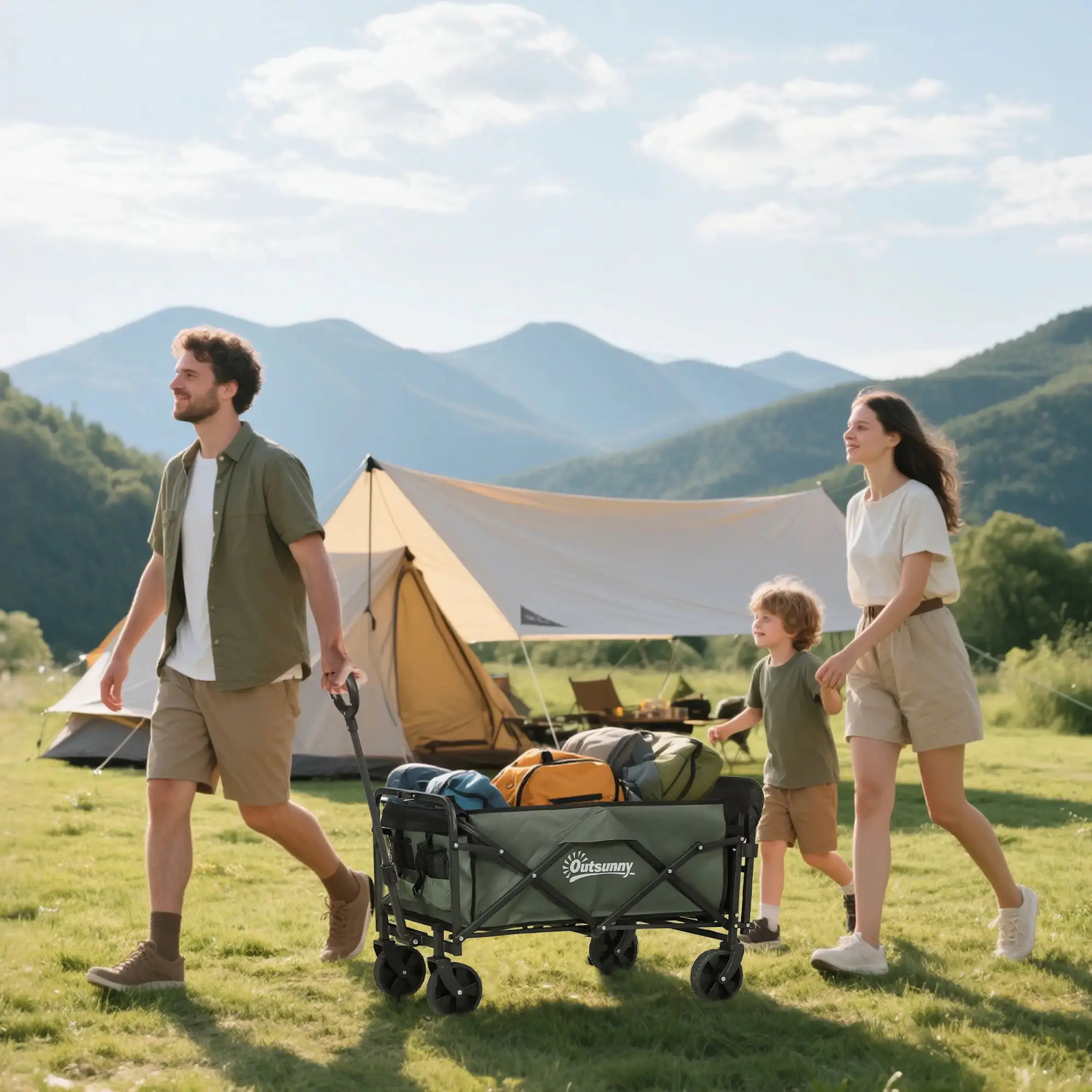 Садовая тележка Outsunny 84H-344V00GN (Green) - 4