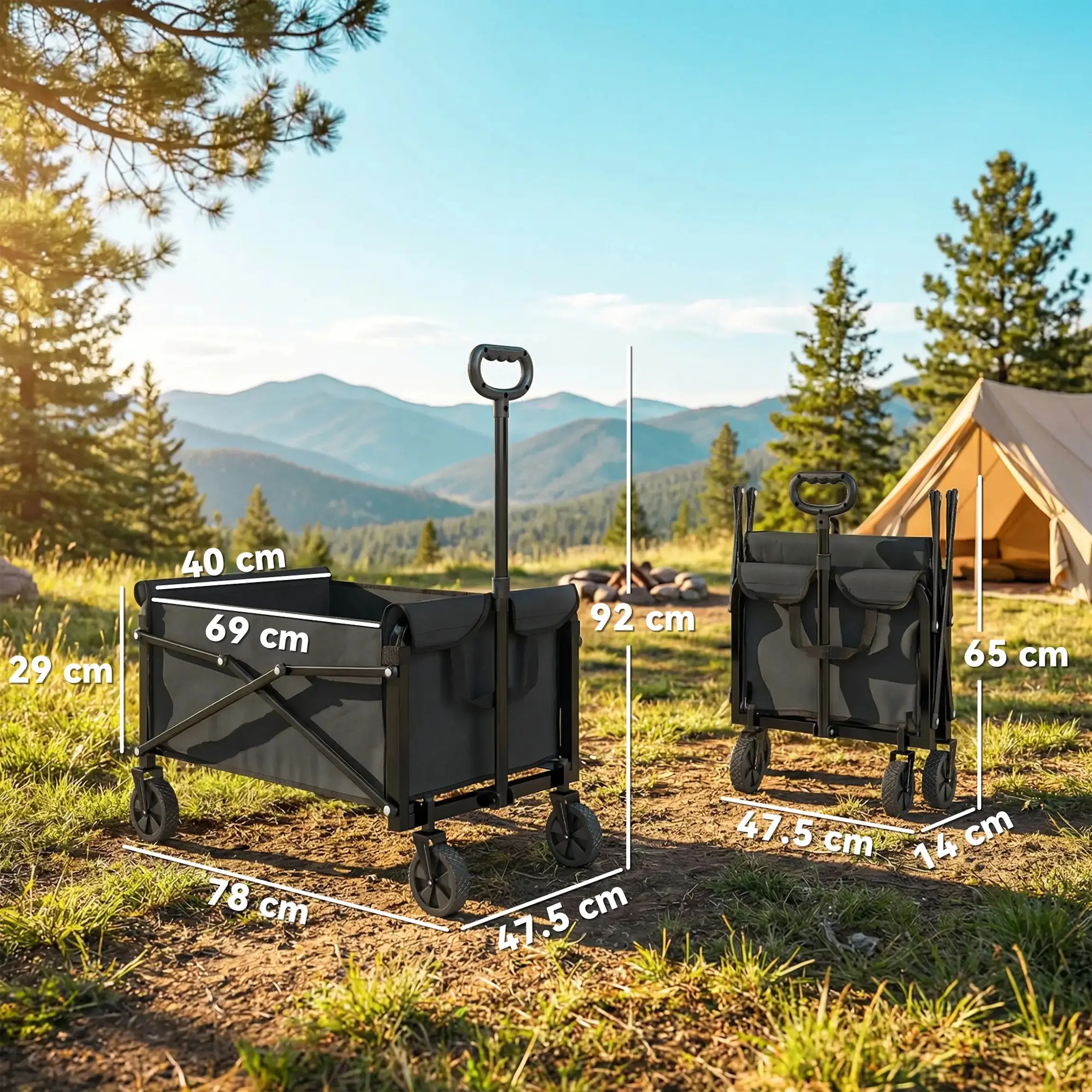 Садовая тележка Outsunny A20-592V00BK (Black) - 6