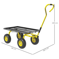 Carucior de gradina Outsunny B71-015V01YL (Yellow) Thumb