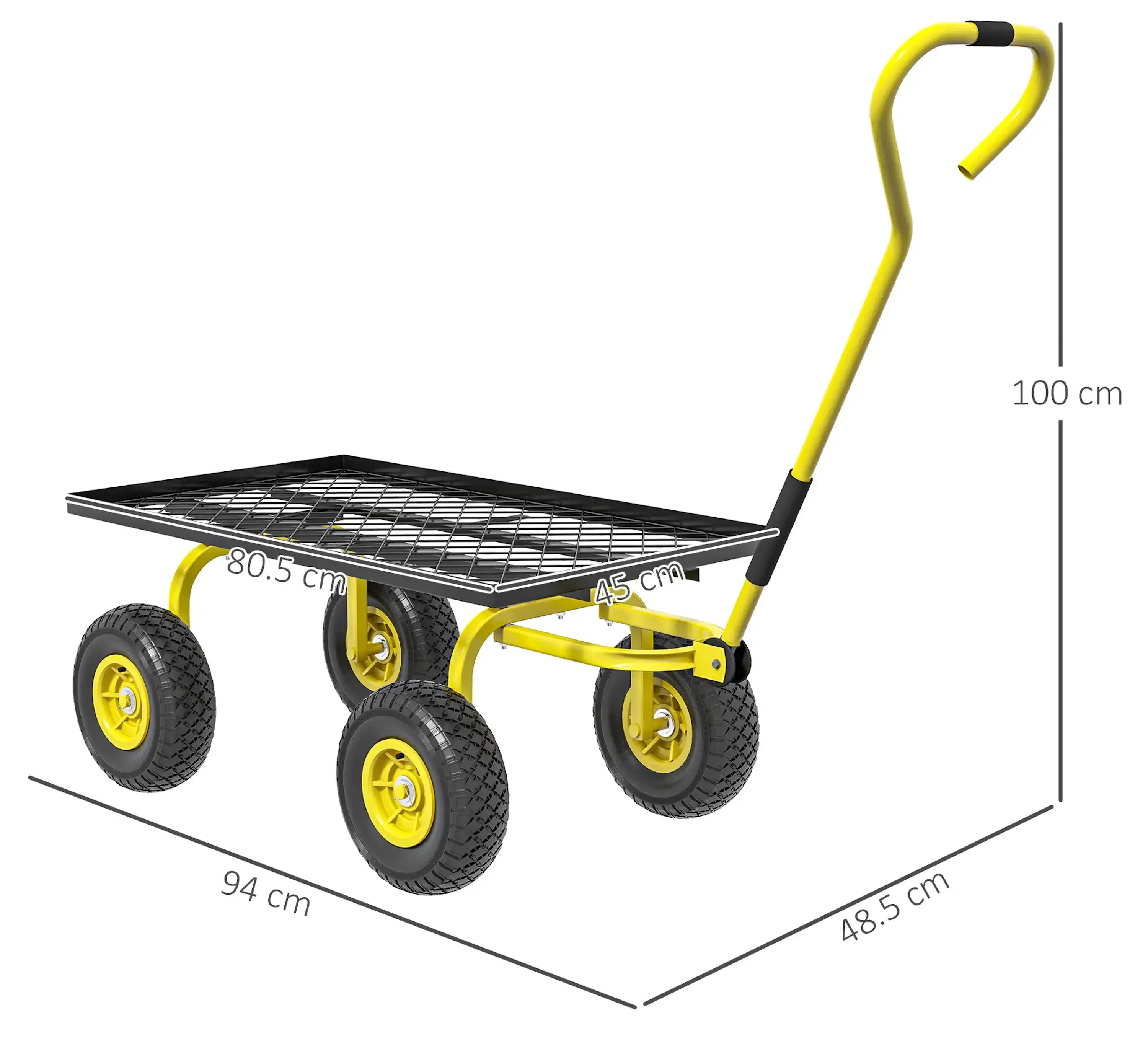 Carucior de gradina Outsunny B71-015V01YL (Yellow) - 6