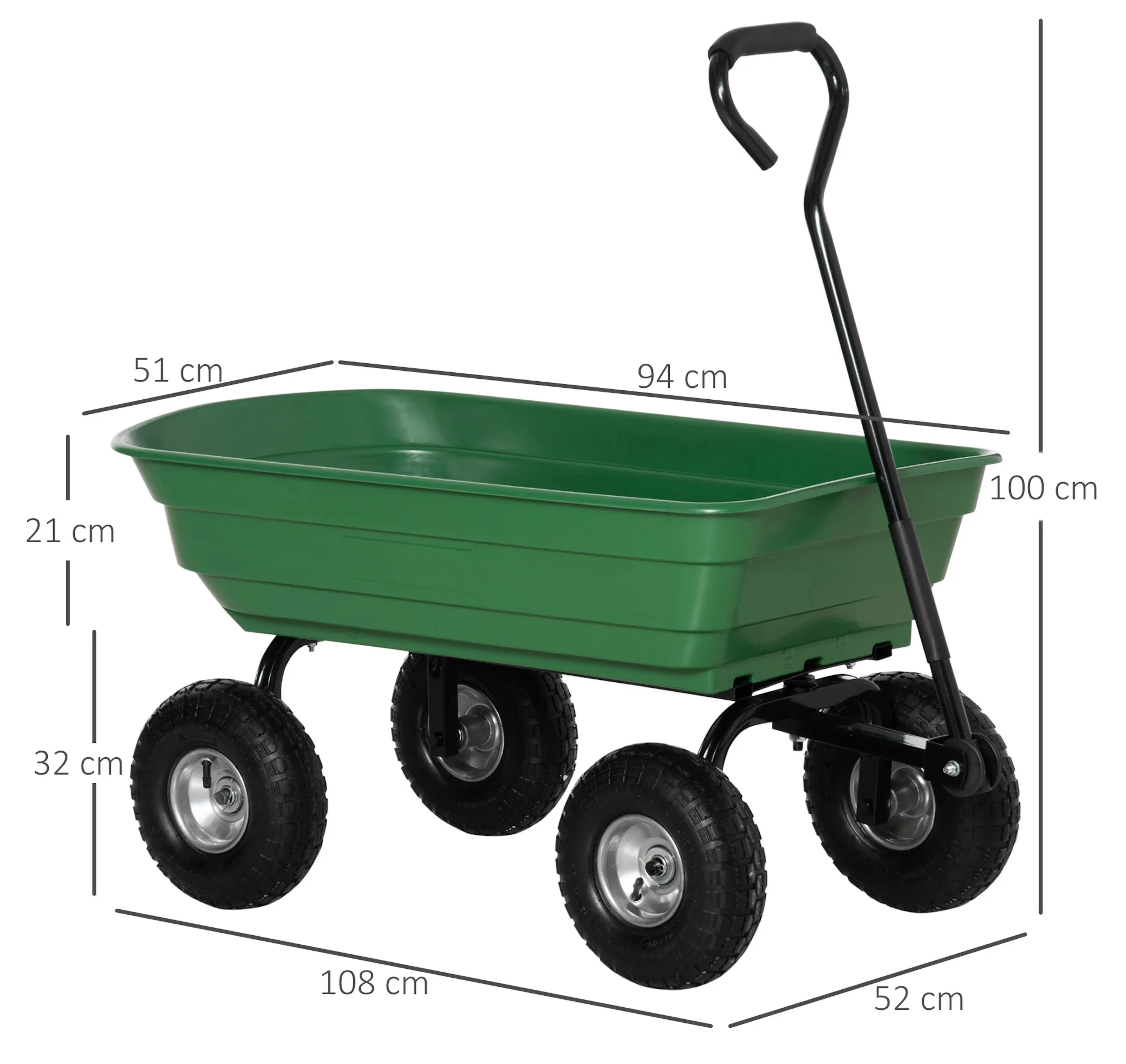 Carucior de gradina Outsunny B71-016V01 (Green) - 7