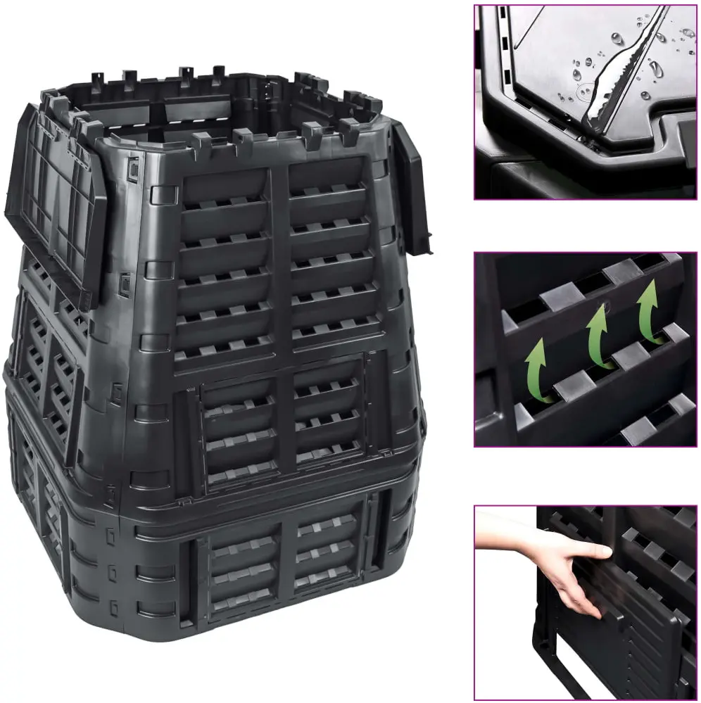 Compostor VidaXL 146277 93,3x93,3x113 (Black) - 3