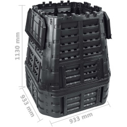 Compostor VidaXL 146277 93,3x93,3x113 (Black) Thumb