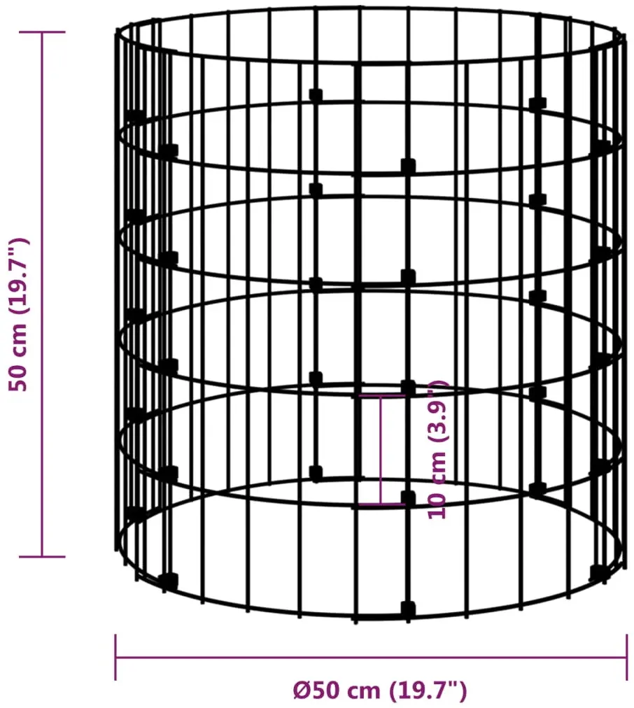 Compostor VidaXL 3115941 50x50 (Silver) - 5
