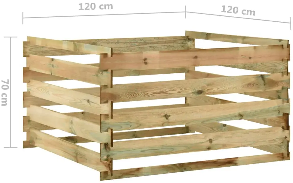 Compostor VidaXL 316060 120x120x70 (Natural) - 5