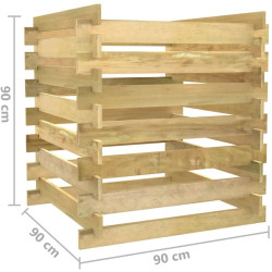 Compostor VidaXL 318377 90x90x90 (Natural) Thumb