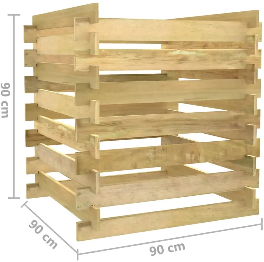 Compostor VidaXL 318377 90x90x90 (Natural) - 6