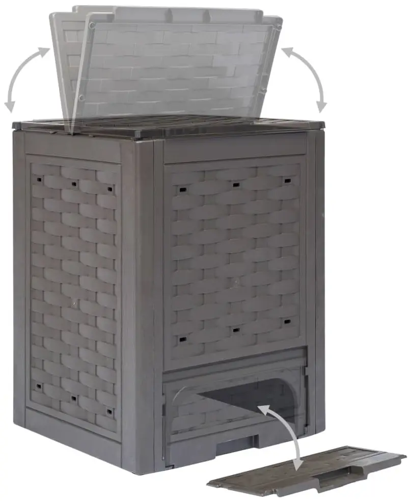 Set de compostere VidaXL 278917 60x60x83 2pcs (Brown) - 4
