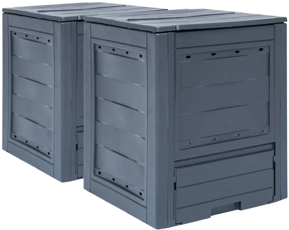 Set de compostere VidaXL 278919 60x60x73 2pcs (Grey)
