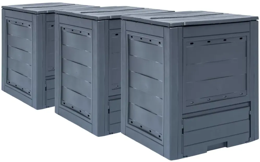 Set de compostere VidaXL 278920 60x60x73 3pcs (Grey)