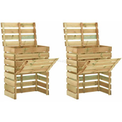 Набор компостеров VidaXL 3078136 80x50x100 2pcs (Natural)