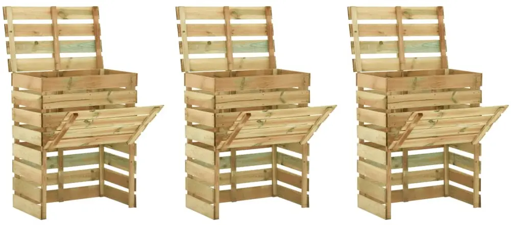 Набор компостеров VidaXL 3078137 80x50x100 3pcs (Natural)