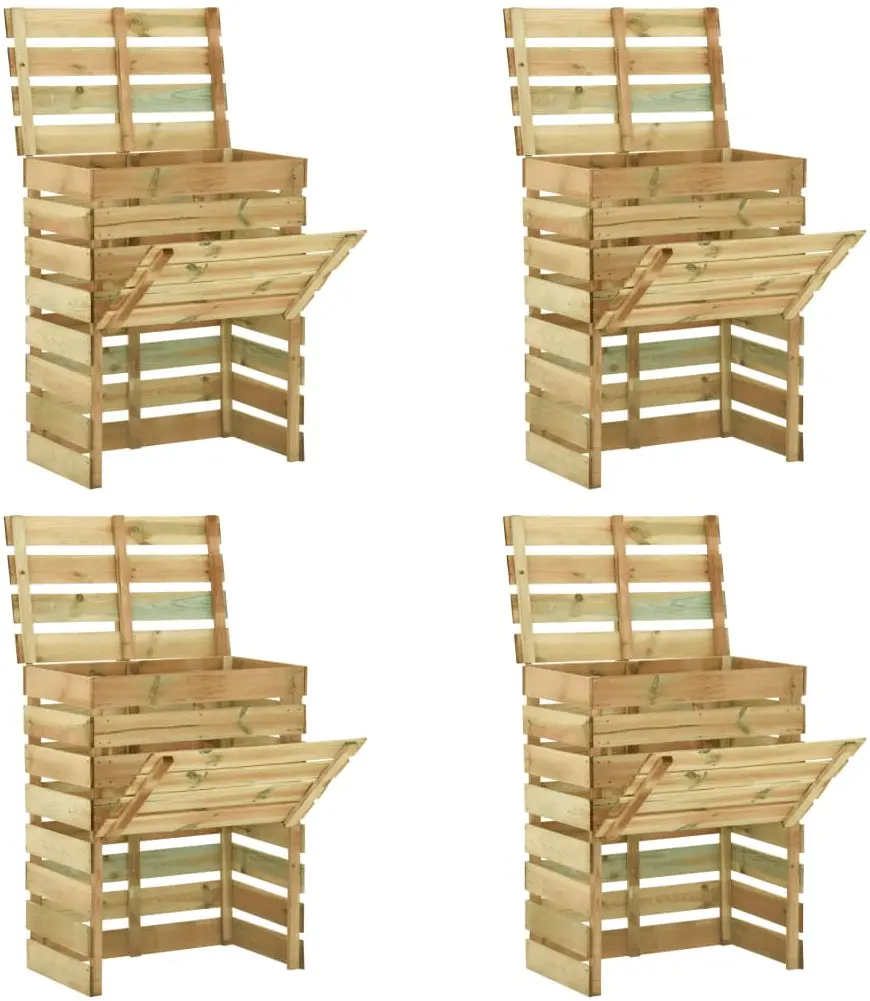 Набор компостеров VidaXL 3078138 80x50x100 4pcs (Natural)