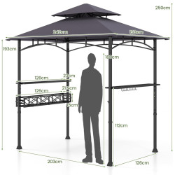 Беседка Costway NP11862SH (Grey/Black) Thumb