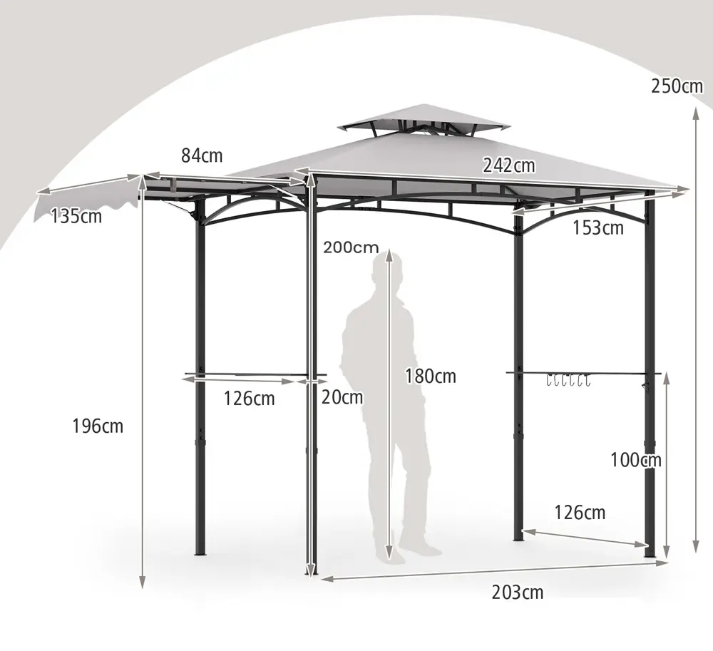 Беседка Costway NP11863GR (Grey) - 4