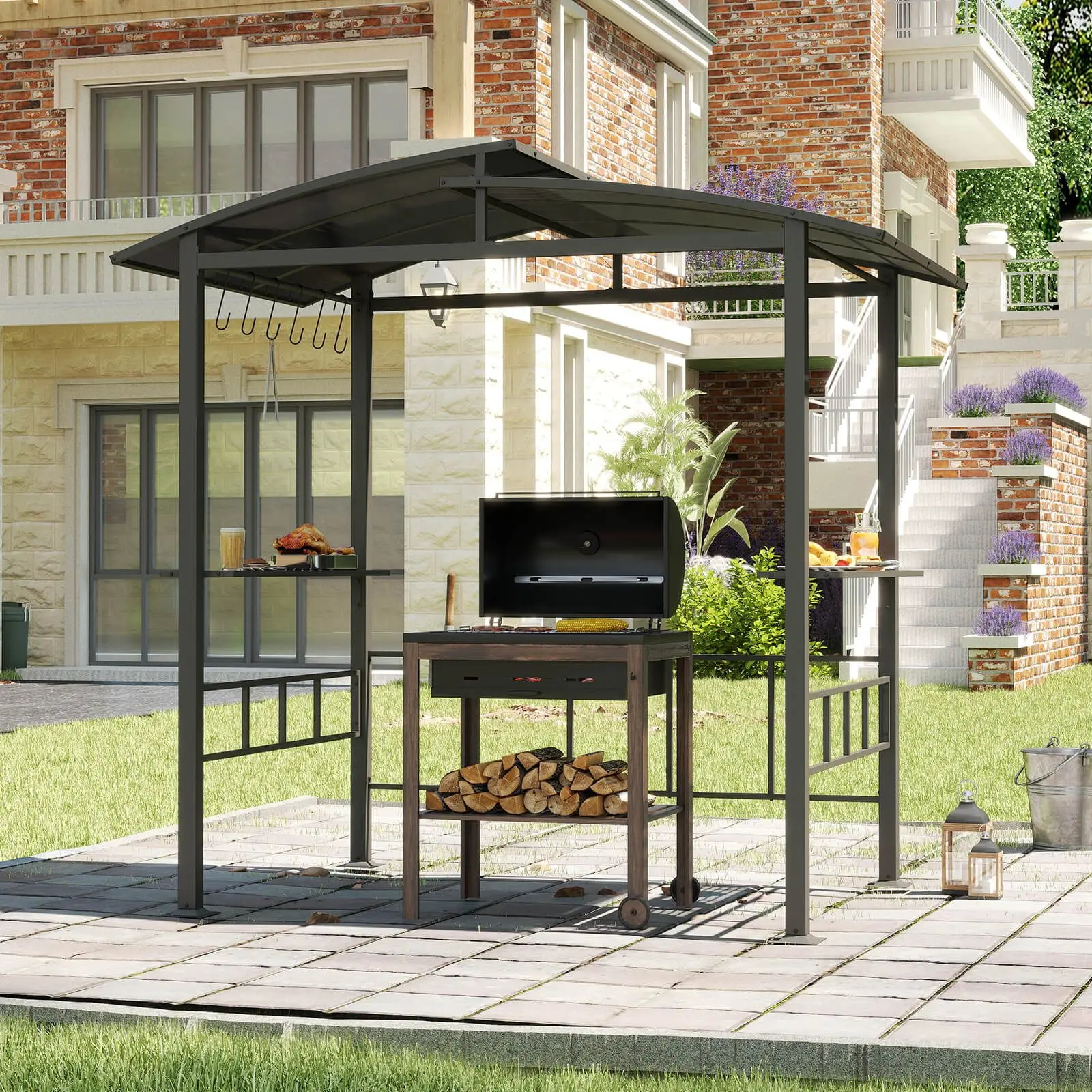Pavilion pentru gratar Costway NP12532DK (Black) - 3