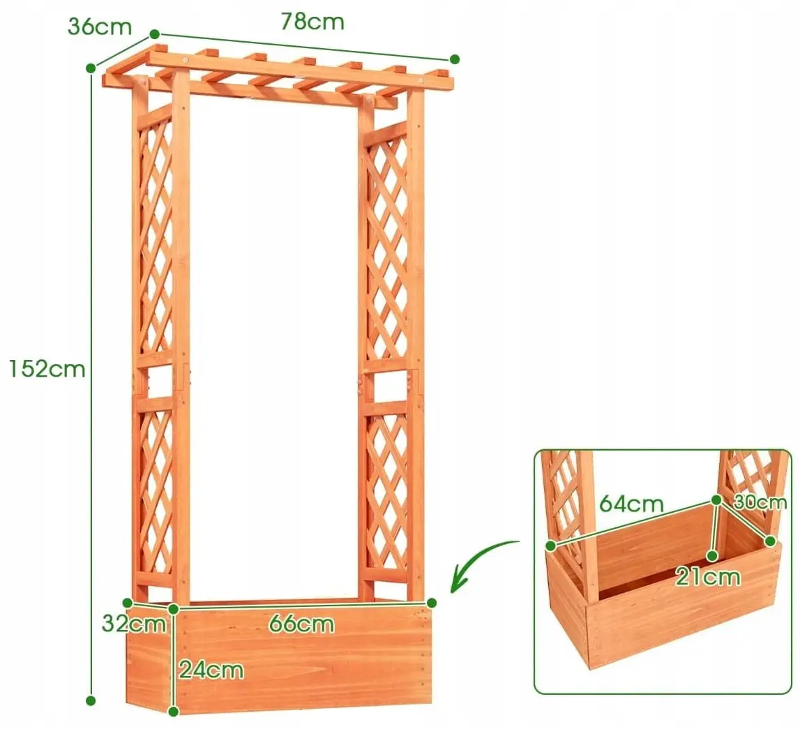 Садовая арка Costway GT4293OR (Natural) - 3