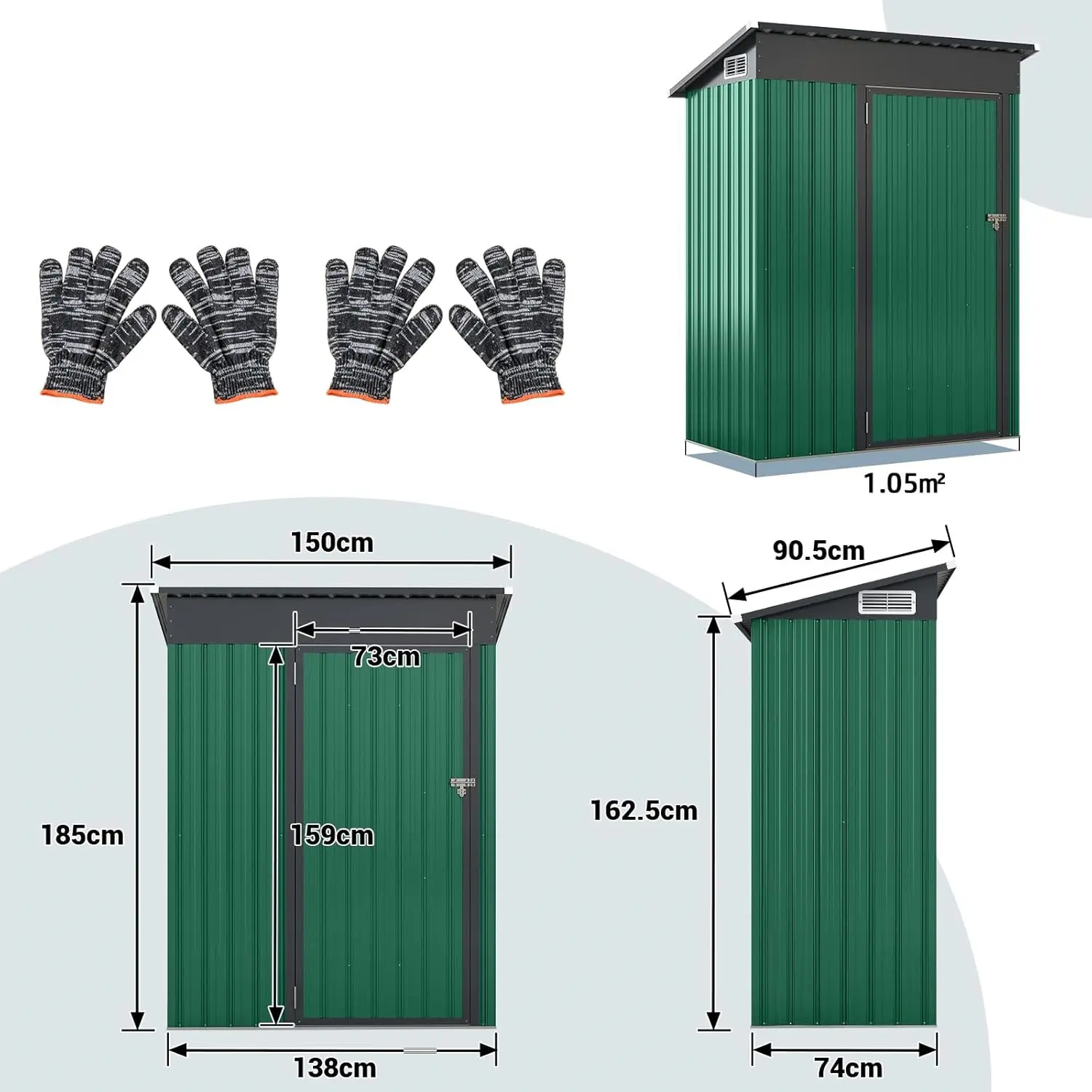 Casuta gradina Costway GT4222QL (Green) - 3