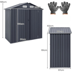 Сарай-хозблок Costway GT4224GR-1 (Dark Gray) Thumb