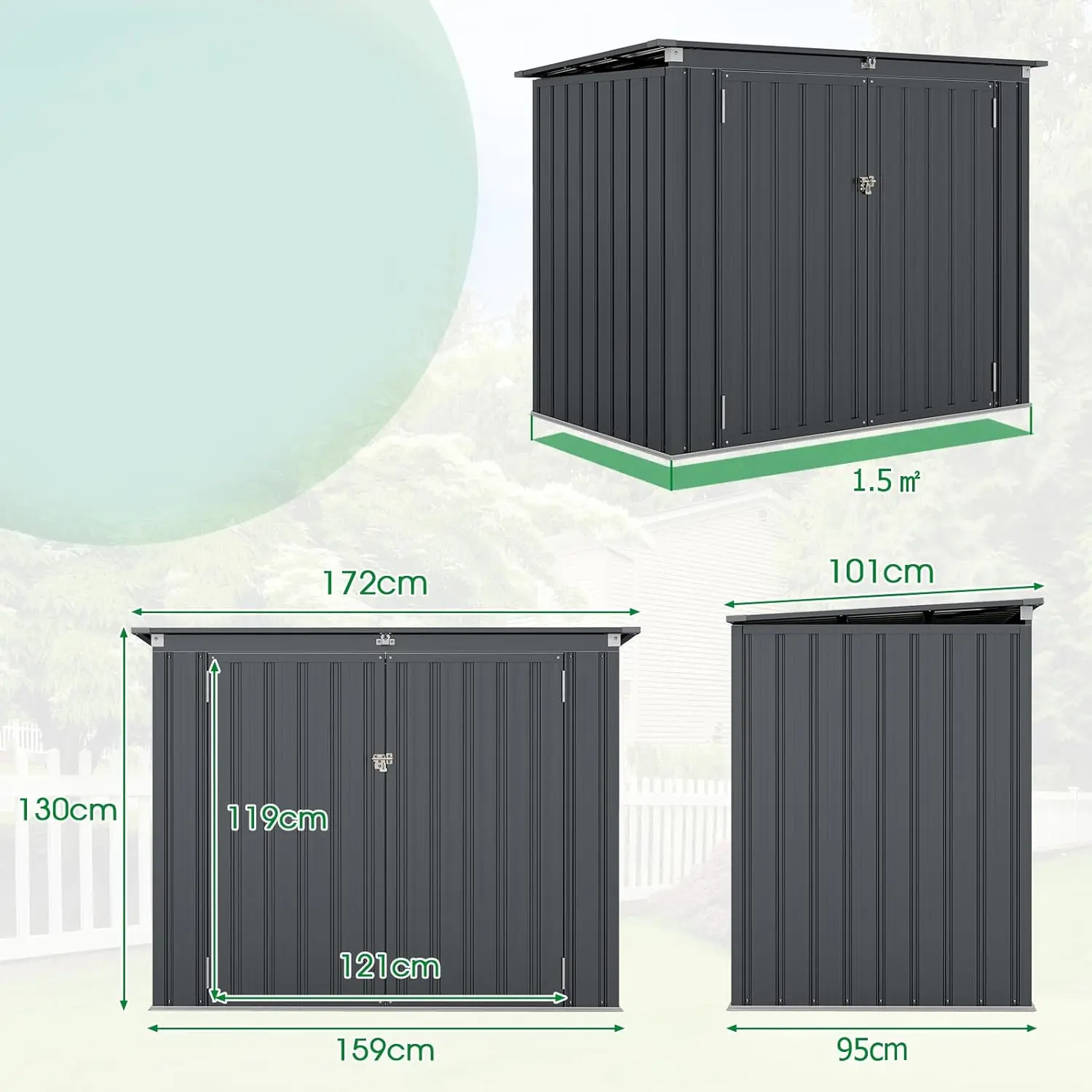 Сарай-хозблок Costway GT4275LV (Green) - 2