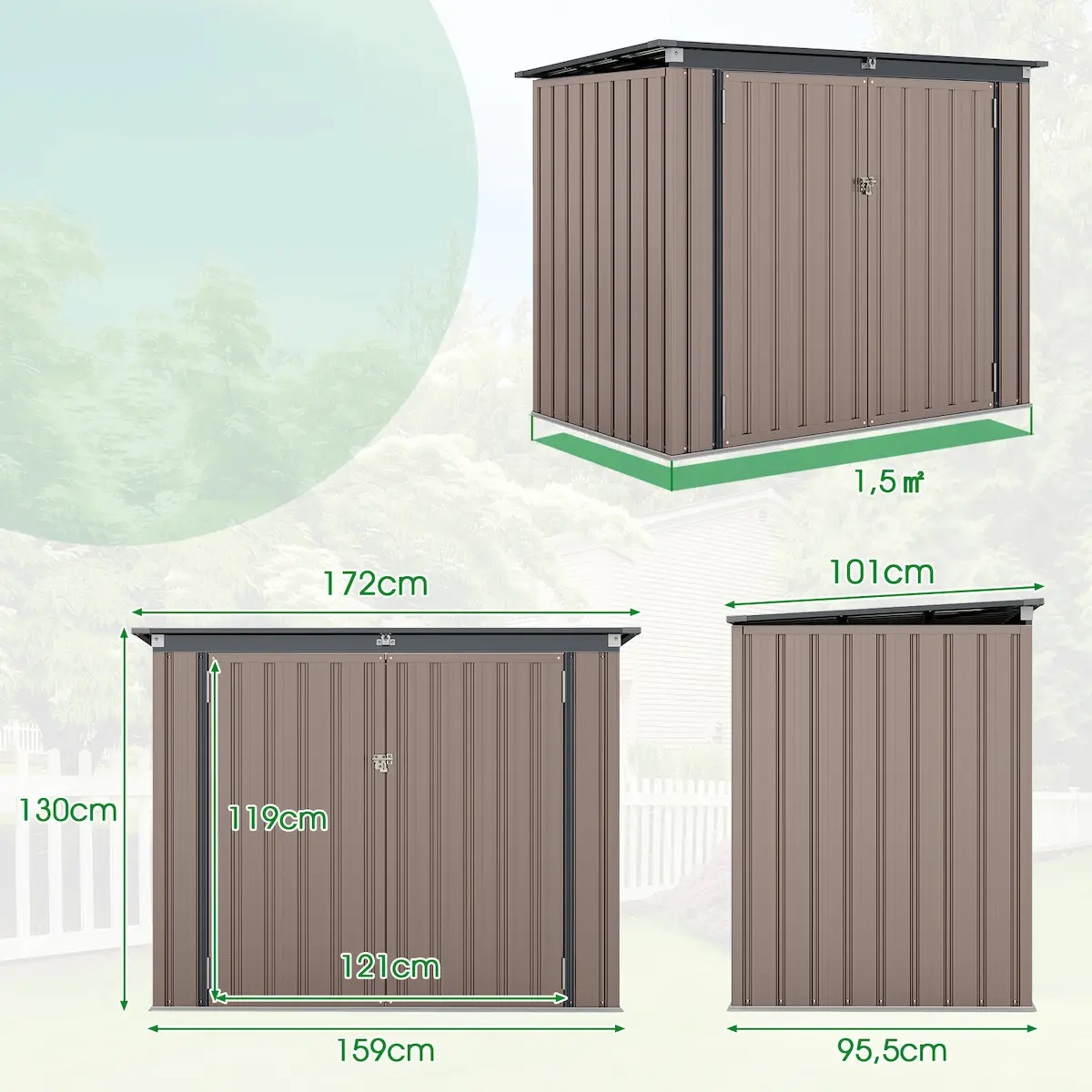 Casuta gradina Costway GT4275NH (Brown) - 3