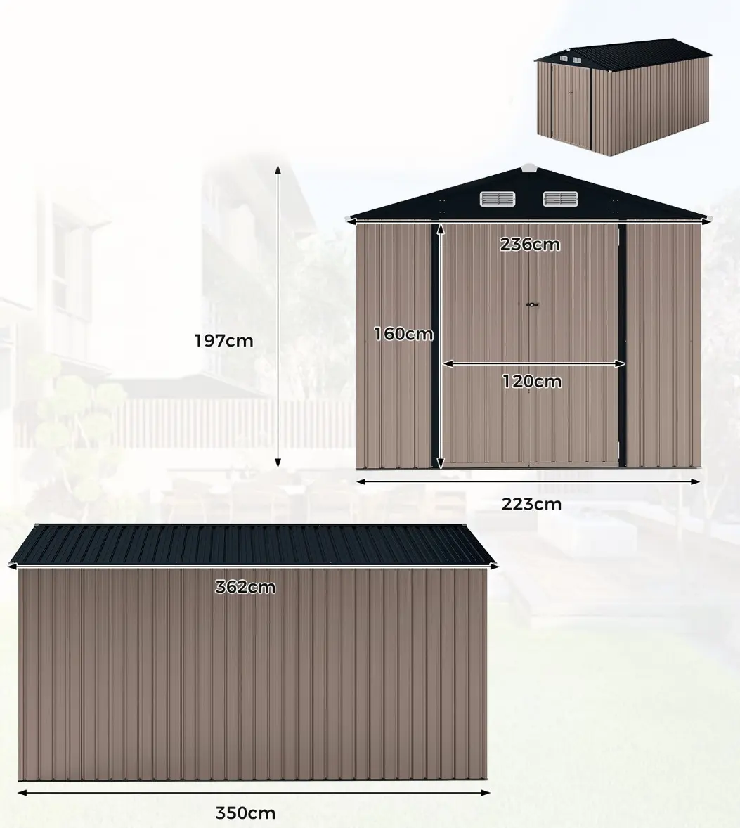 Сарай-хозблок Costway GT4434GR (Grey) - 2