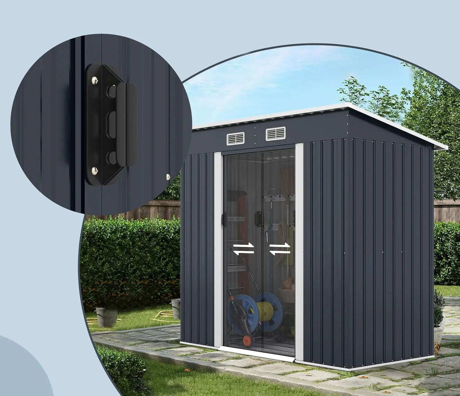 Сарай-хозблок Costway GT4456GR (Grey) - 2