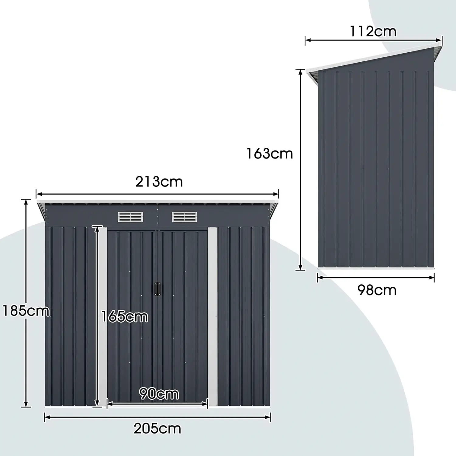 Сарай-хозблок Costway GT4456GR (Grey) - 4