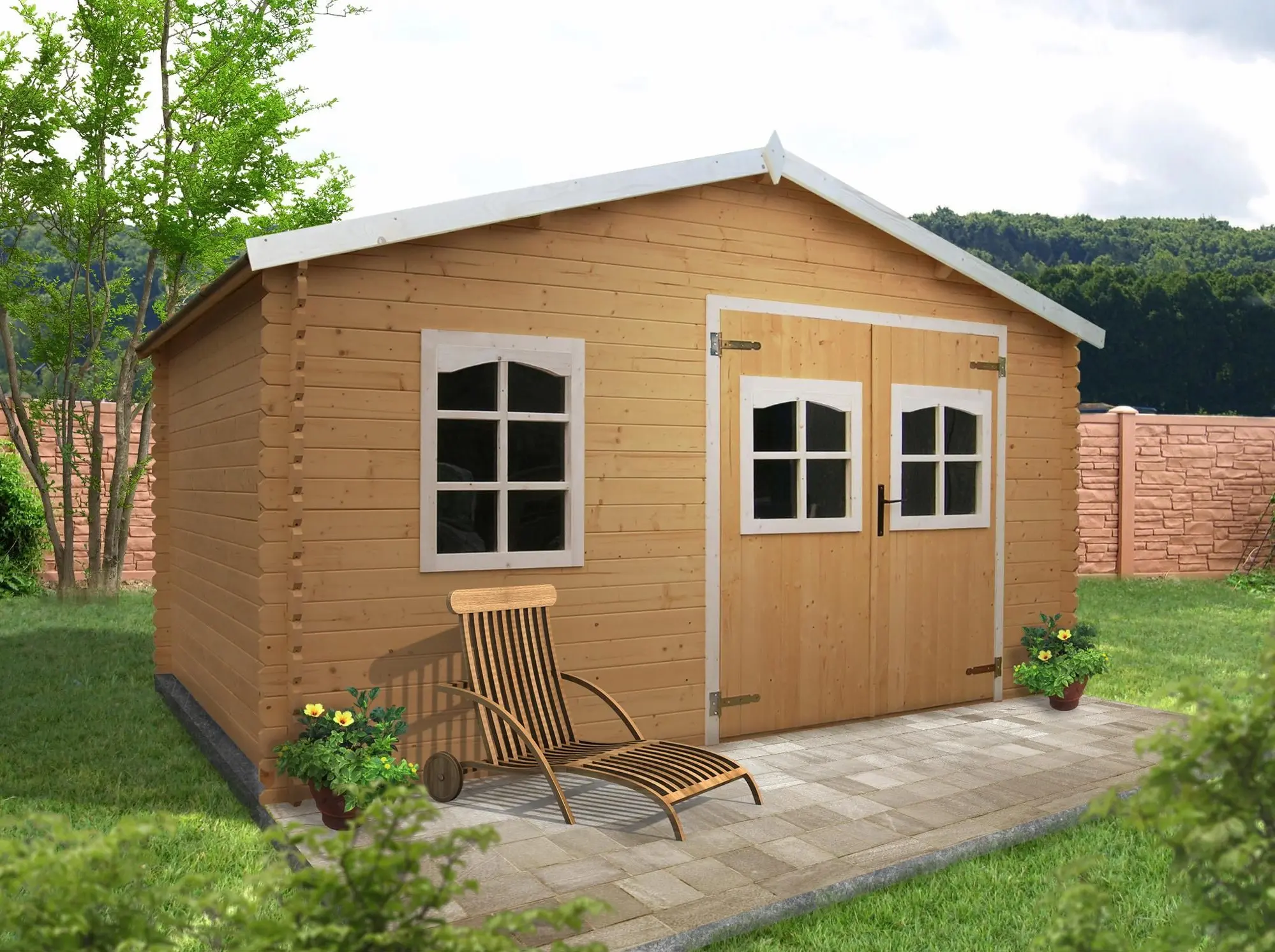 Casuta de gradina Espace Et Nature Azuga 398x398x237 (Natural) - 3