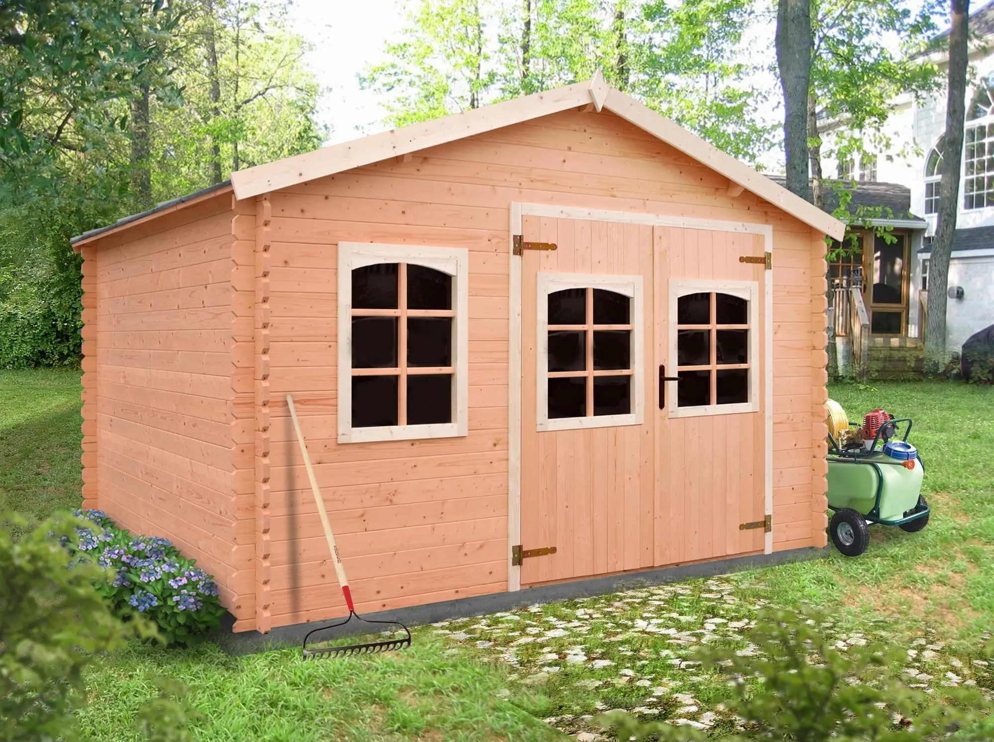 Casuta de gradina Espace Et Nature Azuga 398x398x237 (Natural) - 4
