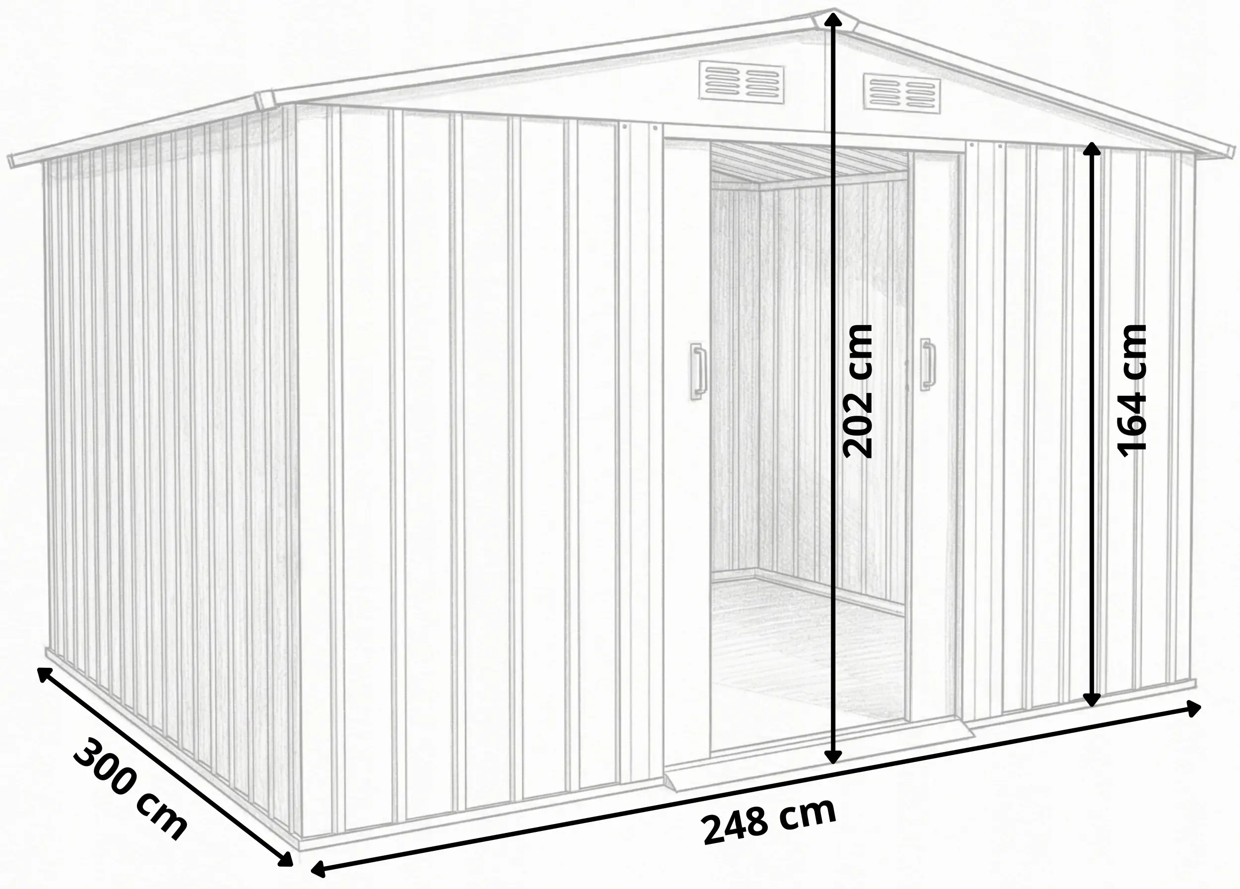 Сарай-хозблок FunFit Garden Darwin 4907 (Dark Grey/White) - 3