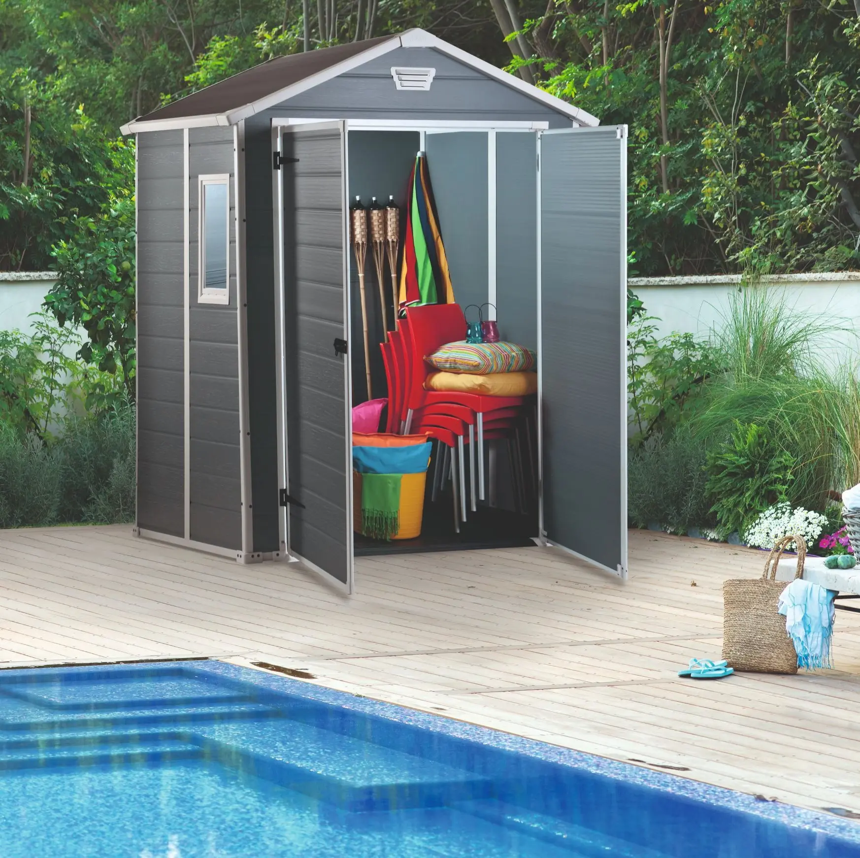 Сарай-хозблок Keter Manor 185x152x226 (Gray/White) - 4