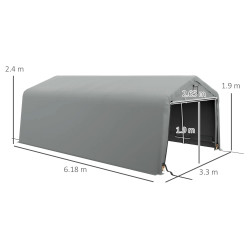 Cort de garaj Outsunny 84C-451V01LG 3.3x6.2 (Light Grey) Thumb