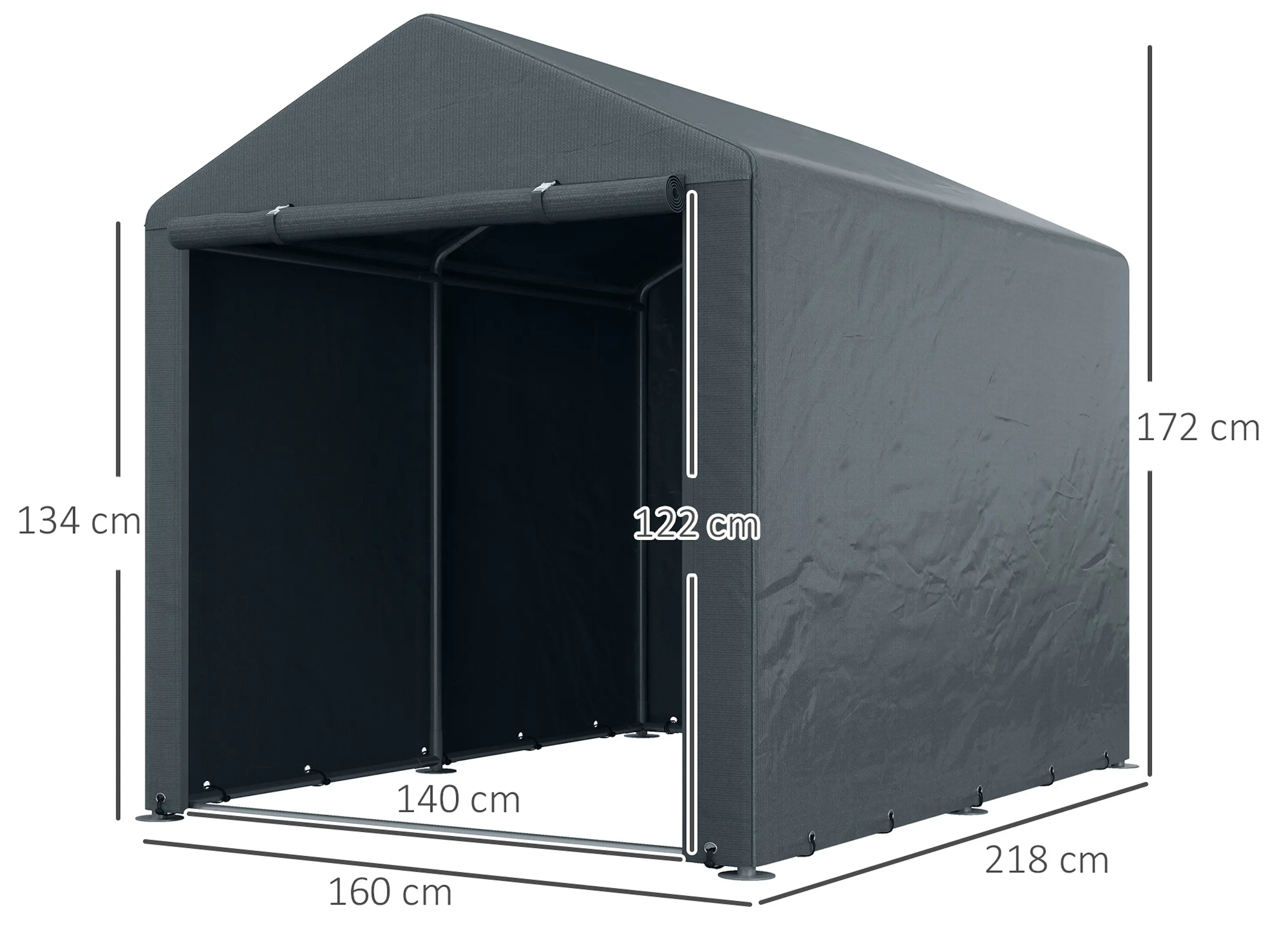 Cort de garaj Outsunny 84H-140V00CG (Dark Grey) - 6