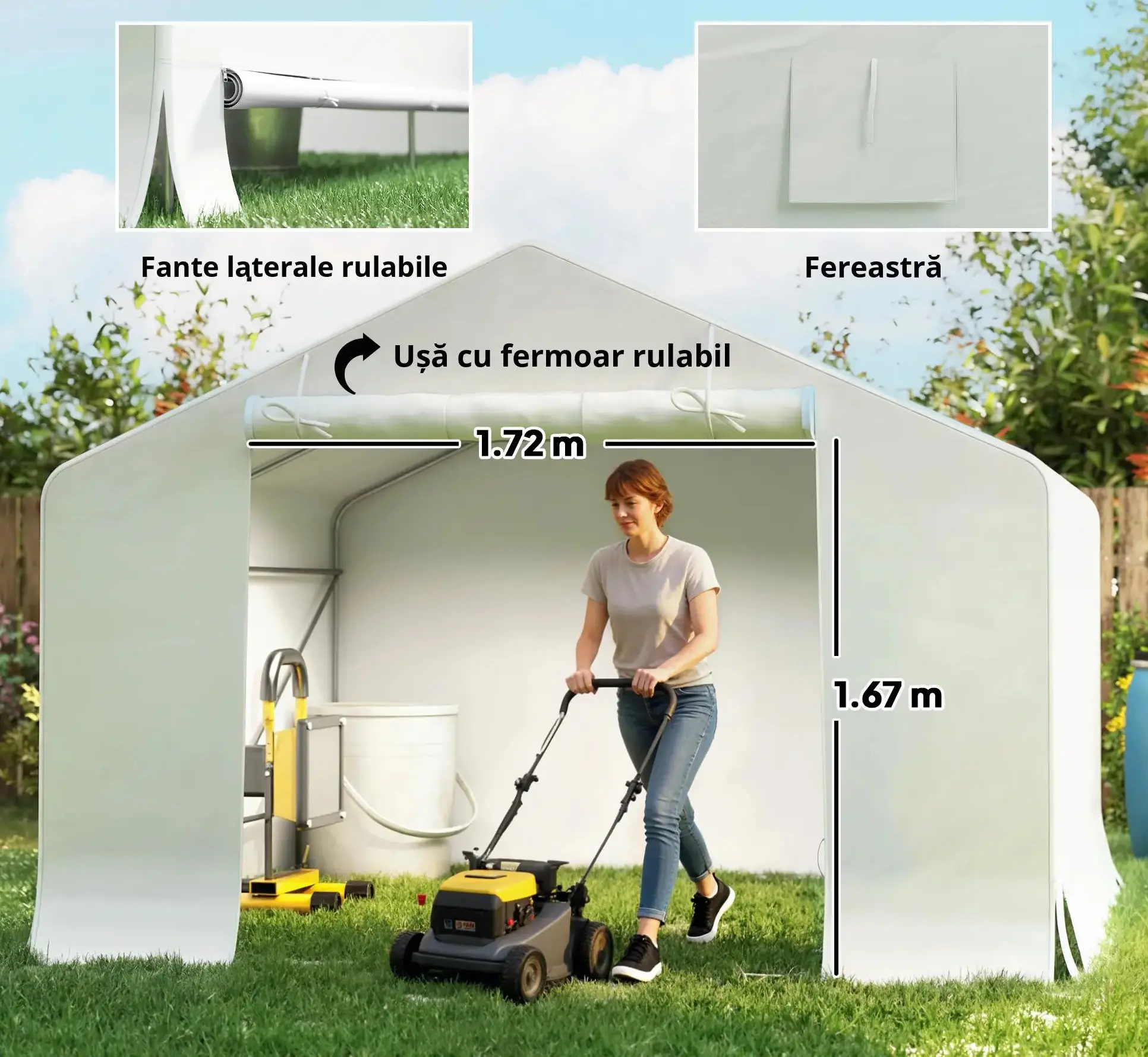 Гараж тентовый Outsunny 84H-538V00WT (White) - 5