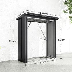 Adapost pentru lemne Outsunny 84H-422V00CG (Dark Grey) Thumb