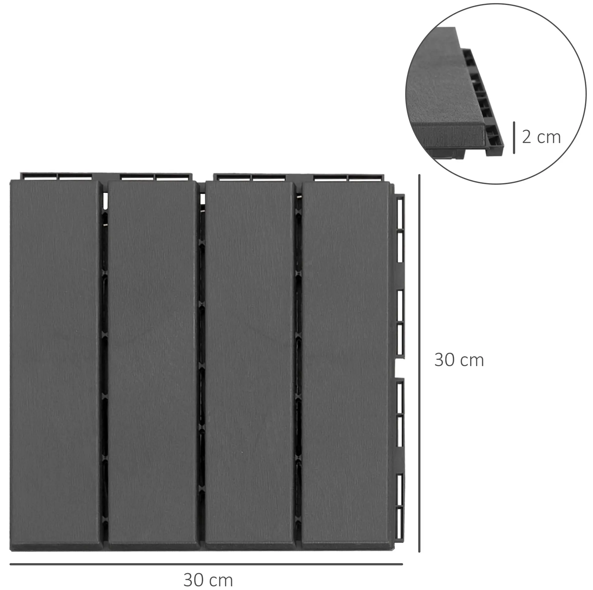 Садовая плитка Outsunny 844-278BK (Black) - 3
