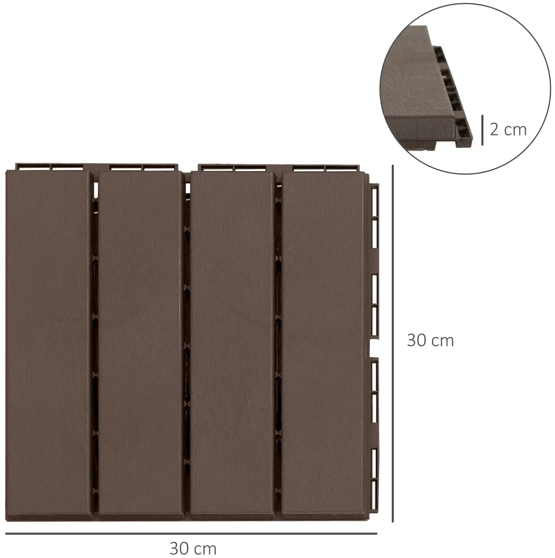 Садовая плитка Outsunny 844-278BN (Brown) - 6