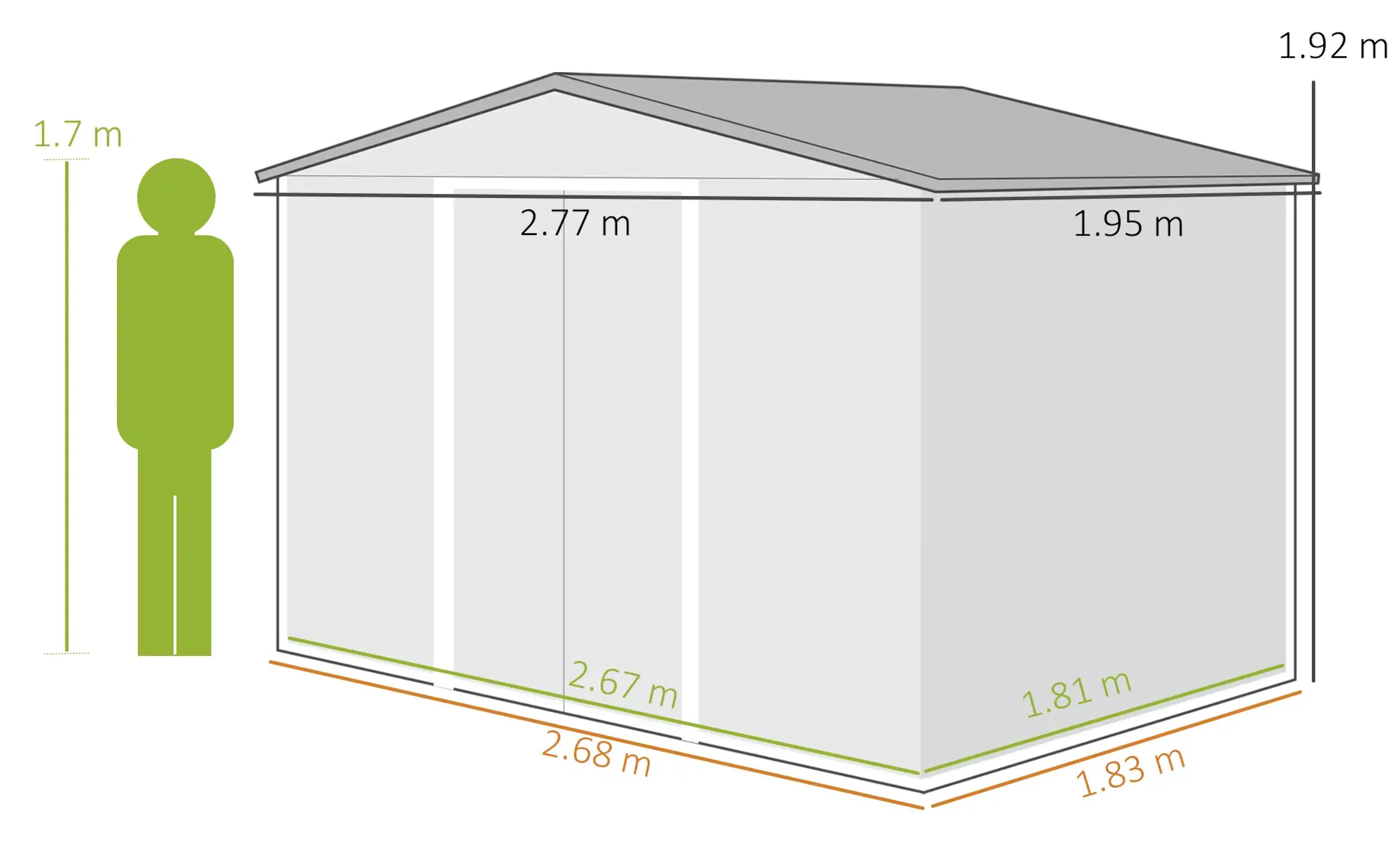 Сарай-хозблок Outsunny 845-031V00BN 277x195x192 (Brown) - 5