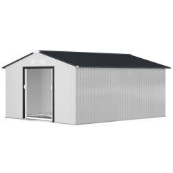 Casuta gradina Outsunny 845-031V01SR 340x386x200 (White/Dark Grey) Thumb